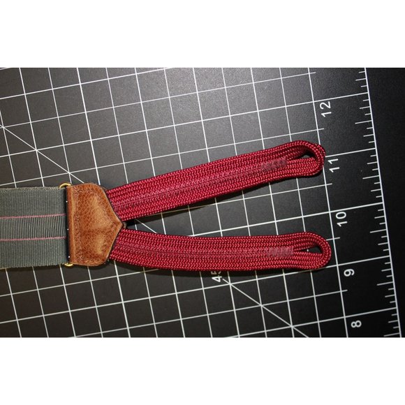 Trafalgar Adjustable Suspenders  OSFM Gray with Pink Stripes   Elastic / leather - Picture 11 of 12